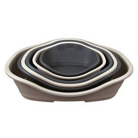 Trixie Sleeper Plastic Bed - műanyag fekhely (sötétszürke) kutyák részére (72/88cm)