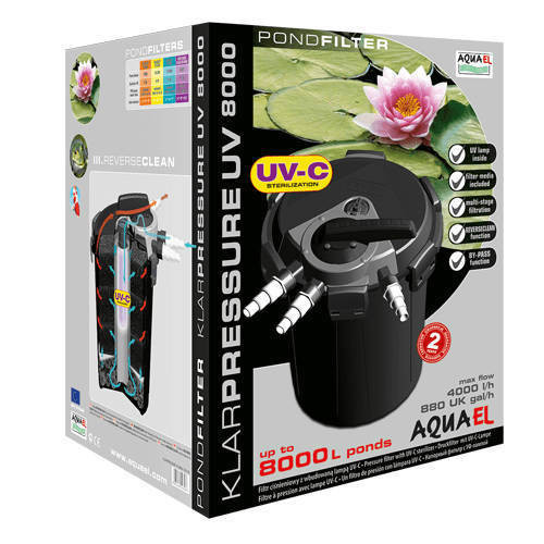 AquaEl Klarpressure UV-C - Kerti tavi szűrő (8000 liter)/ Ingyenes kiszállítással!