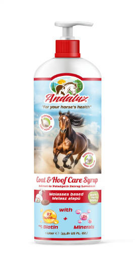 Andaluz Coat&Hoof Care Syrup - kiegészítő eleség (pata és szőrápoló) lovak részére (1000ml)