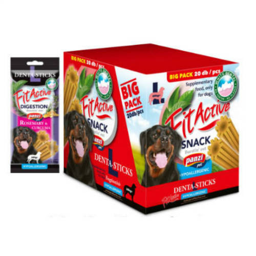 FitActive SNACK Denta-Sticks Hypoallergenic Digestion "L" - jutalomfalat (rozmaring, kurkuma) kutyák részére (10x170g)