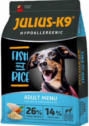 JULIUS K-9 12kg Adult Small Hypoallergenic (hal,rizs) száraztáp - Ételallergiás felnőtt kutyák részére ÚJ