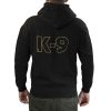 K9® UNIT Jet Black/Gold cipzáras pulóver kapucnival 2XL